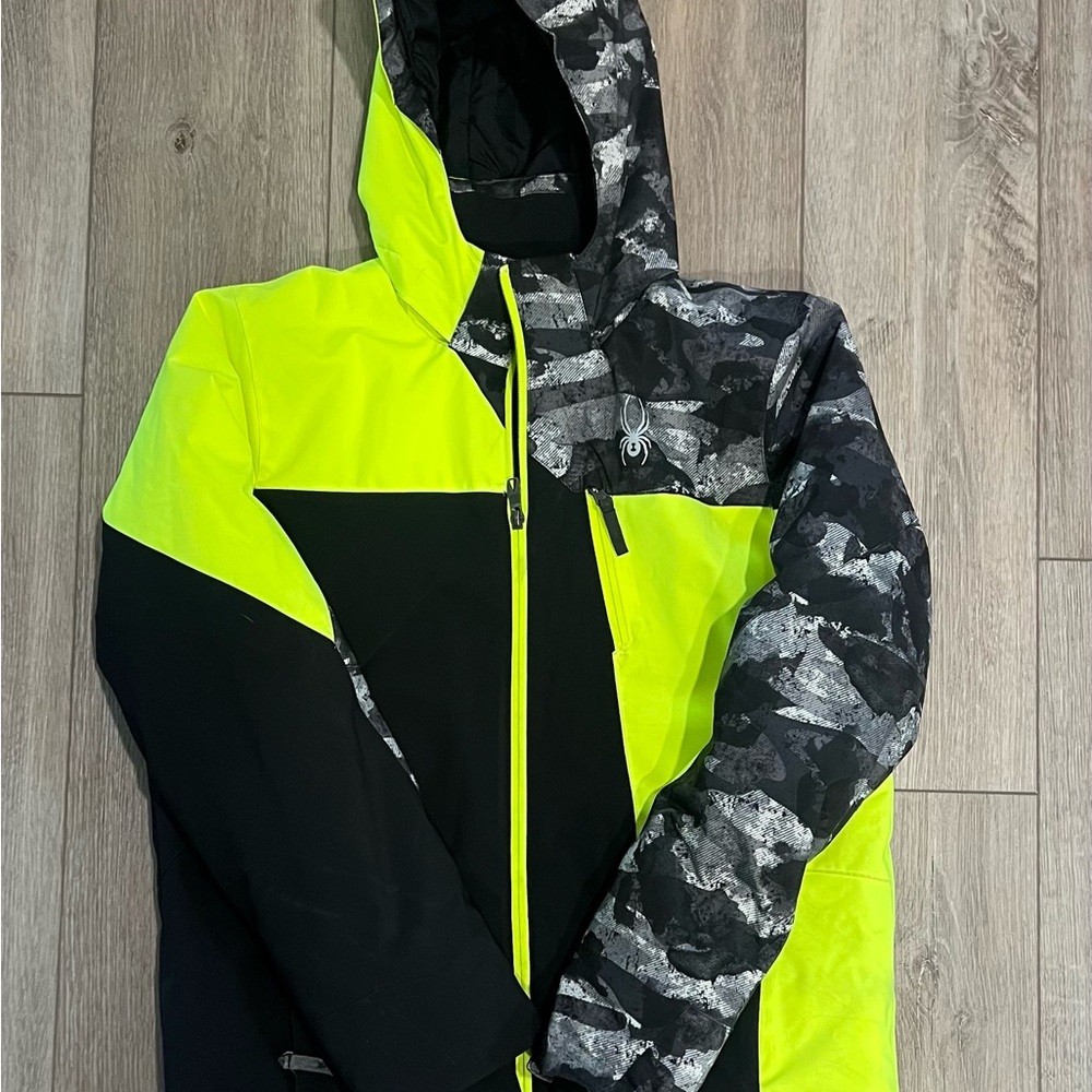 Spyder Neon Yellow and Black Jacket